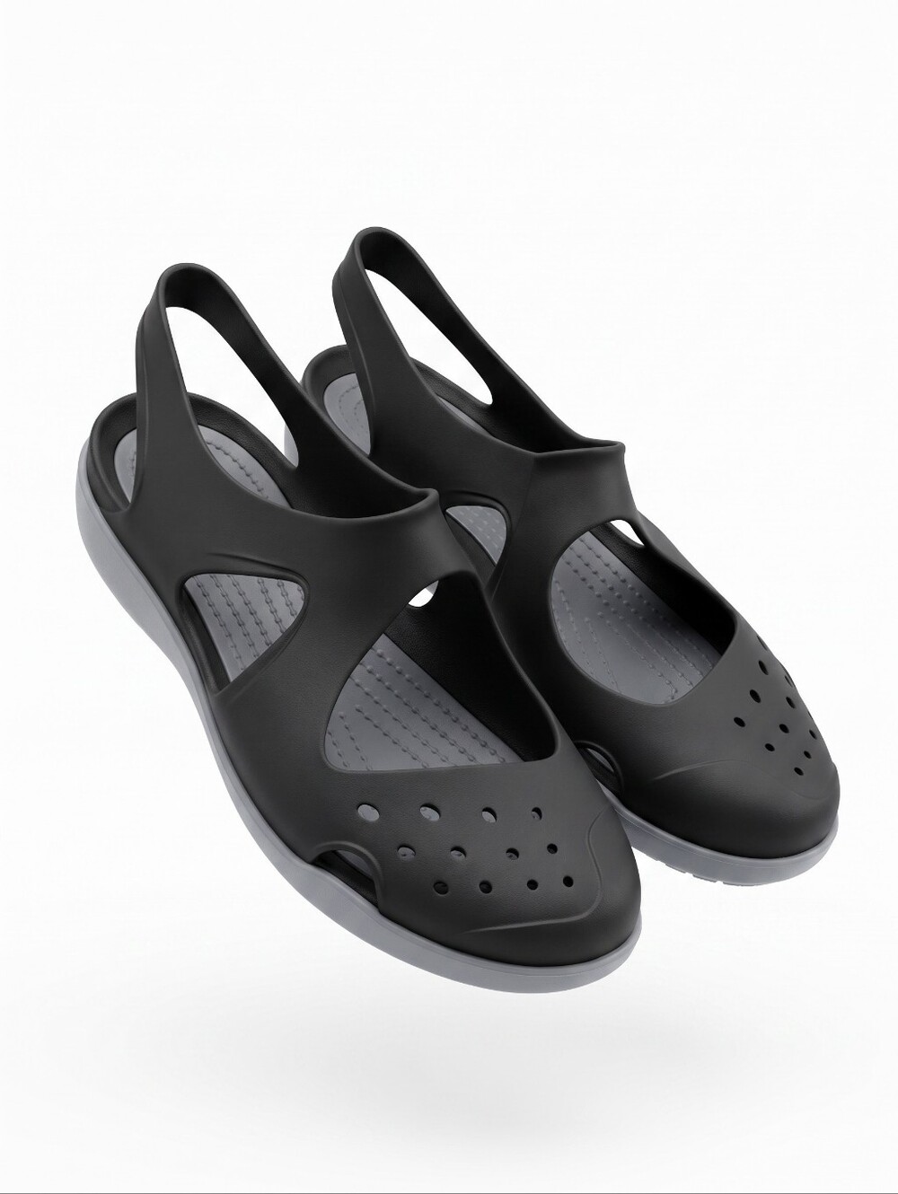 Black Swiftwater Wave Mary Jane Crocs